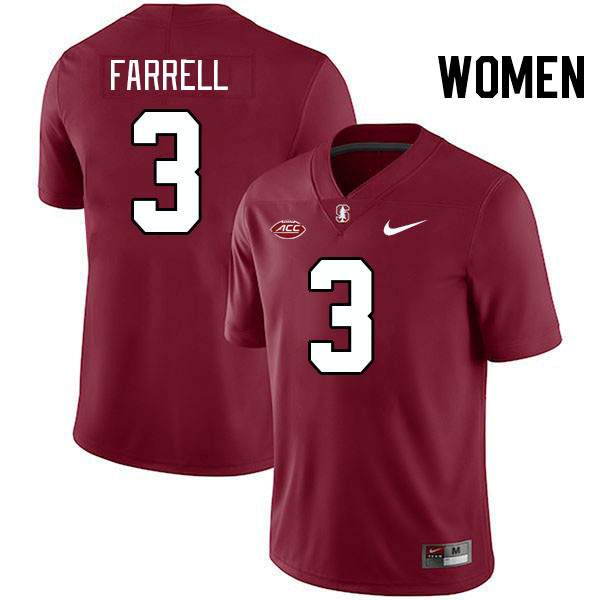 Women #3 Bryce Farrell Stanford Cardinal 2024 ACC Conference College Football Jerseys Stitched-Cardi